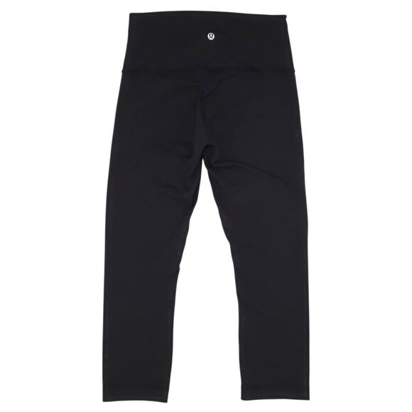 Lululemon Leggings Womens 6 Black Wunder Under Crop Full-On Luon 21" Yoga - Picture 8 of 12